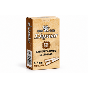 Φίλτρο Σέρτικο Pop A Tip Αλεύκαντο – Ακατέργαστο Extra Slim 5,7mm – 120 Τεμάχια