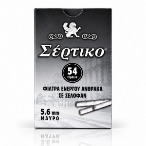 Φίλτρο Σέρτικο Μαύρο Extra Slim 5,6mm Pop A Tip – 54 Τεμάχια
