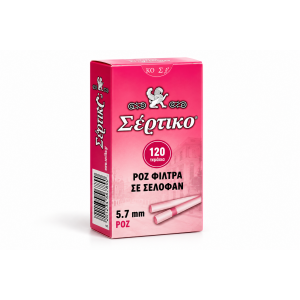 Φίλτρο Σέρτικο Pop A Tip Ροζ Extra Slim 5,7mm – 120 Τεμάχια